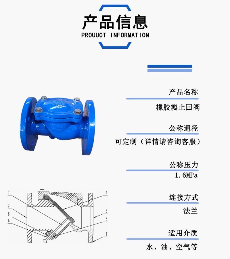 橡胶瓣止回阀产品概述